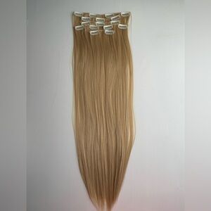 Medium Blonde Straight Hair Extensions - Clip ins 6 pieces